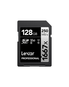 Lexar 128GB SD Card U3 V60 4K Digital Camera Memory Card 250MB/s Read 120MB/s Write Dual-Row Gold Contacts (1667x Pro)