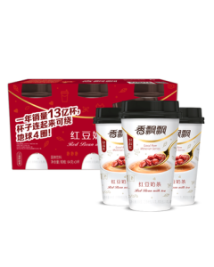 Xiangpiaopiao Milk Tea Red Bean Flavor 3-Pack (64g*3 Cups) Breakfast Substitute Afternoon Tea Instant Beverage