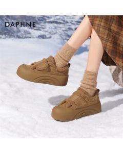 Daphne Women's Casual Shoes Autumn Winter Fur-Lined Platform Sneakers Loafers 4024607090 Camel 39