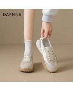 Daphne Women's Shoes German Training Shoes 2025 Spring Summer New Lightweight Breathable Retro Sneakers Platform Casual Shoes Beige 35