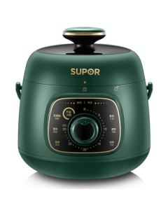 SUPOR Mini Electric Pressure Cooker 1.8L for One-Person Meals, Open-Lid Hot Pot, Household Smart Retro Green, Easy-to-Clean SY-18YA9061 (1-3 People)