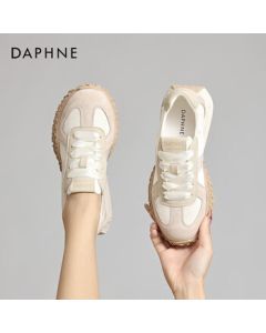 DAPHNE Platform Sneakers for Women - Lightweight, Versatile, Comfortable Soft-Soled Ballet-Inspired Training Shoes (Beige, 38)