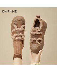 Daphne Women's Casual Shoes Thick-Soled Fleece-Lined Sneakers Warm Winter Plush Shoes 4023607041 Camel 37