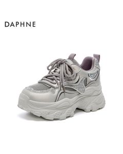Daphne Dad Shoes Autumn New Casual Versatile Mesh Platform Sneakers 4025404147 Gray Purple Size 36