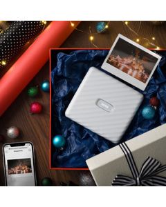 INSTAX Fujifilm instax Link WIDE Instant Smartphone Photo Printer in Ash White for Students & Home Use with Wide Double Film Pack
