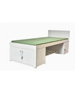 Zhonghu Heavy Duty Single Bed Iron Frame Bed Steel Frame Bed with Under-Bed Storage Cabinet Single Layer Bed 2000*900*800