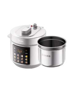 Midea Electric Pressure Cooker 6L Large Capacity for 5-8 People, Rice Cooker & Pressure Cooker with 304 Stainless Steel Inner Pot, Smart Timer for Soup, Stew, and Porridge MY-E6010G