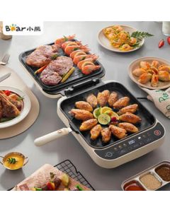 Bear Electric Pancake Maker, Home Electric Pancake Machine, Crepe Maker Sandwich Breakfast Machine, Pancake Griddle Frying Pan with Removable and Washable Upper and Lower Plates DBC-E18B1