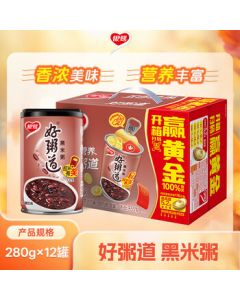 Yinlu Eight-Treasure Porridge Instant Congee Nutritious Breakfast Good Porridge Black Rice Eight-Treasure Porridge 280g*12 Cans Meal Replacement