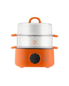 Bear Multi-function Electric Steamer Vibrant Orange, 2-Tier Fully Transparent Window Home Steamer for Buns DZG-P70A5 Orange