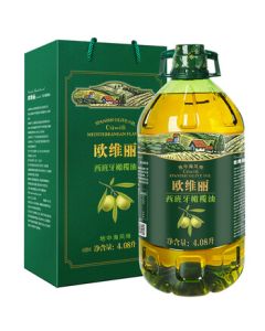 Ouweili Spanish Imported Crude Oil 4.08L Pure Olive Oil for Chinese Cooking, Pregnant Women & Children's Edible Oil