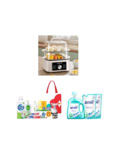 Joyoung Electric Steamer DZ100HG-GZ605 + Personal Care Cleaning 10-Piece Set + Laundry Detergent Combo