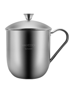 Maxcook 304 Stainless Steel Cup with Lid and Handle, 300ml Kids Water Cup for Students, Model MCB067