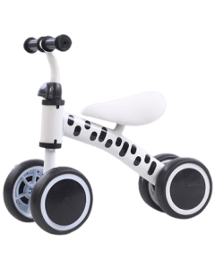 Midixiang Kids Four-Wheel Ride-On Toy Baby Walker Balance Bike for 1-3 Years Old, Silent Gliding White Zebra