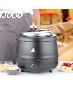 JOBO 13L Electric Soup Warmer, Electric Heating Soup Pot, Insulated Soup Kettle, Black Enamel Model