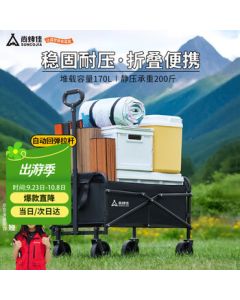 Suncojia Outdoor Camping Folding Wagon, Portable Cart for Camping, Travel, Picnic, Stalls, and Kids with Pulling Equipment
