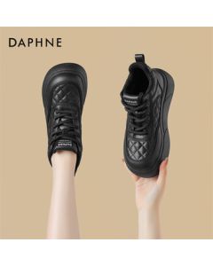 Daphne Women's Casual Shoes Thick-Soled High-Top Sneakers Fleece-Lined Warm Winter Shoes 4023607057 Fleece Black 40