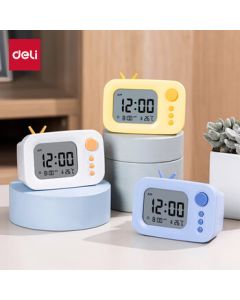 Deli LE104 Blue Electronic Alarm Clock for Students - Super Loud Smart Alarm Clock for Kids, Boys, and Girls, Desktop Timer with Wake-Up Feature