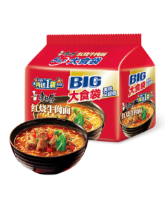 Kangshifu Instant Noodles Big Bag Braised Beef Flavor 5-Pack 145g*5 Quick Meal Convenient Food