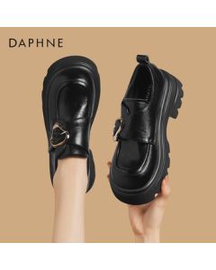 Daphne Women's Loafers - Academic Style Thick-Soled Comfortable Soft-Bottom Versatile Shoes 4024404331 Black 36