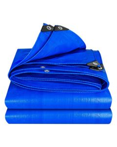 Wanhe Blue Waterproof Tarp, Outdoor Car Cover Rainproof Sunshade Canopy Thickened Roof Cloth Sunscreen Plastic Tarp Heat Insulation Cover 6x10