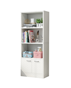 Yameile Simple Bookshelf Floor Storage Rack, Modular Living Room Study Cabinet with Door Bookcase Storage Shelf