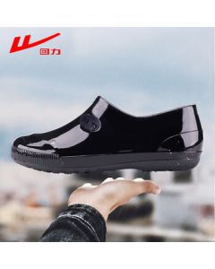 Warrior Rain Shoes Men and Women Low-Top Rain Boots Adult Waterproof Shoes Kitchen Shoes Rubber Shoes Water Boots Overshoes 83087 Black 41