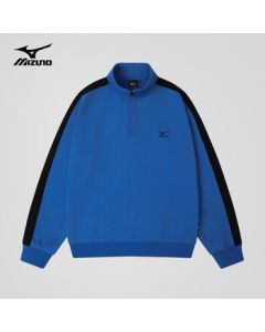 Mizuno (MIZUNO) Men's Outdoor Fleece-Lined Hooded Long-Sleeve Pullover Sweatshirt - Versatile Warm Pullover, Klein Blue/Black, 2XL