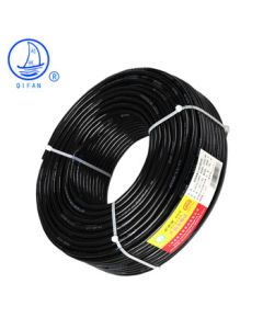 Qifan Wire & Cable RVV2*1.5mm² National Standard 2-Core Power Cable, Double-Core Multi-Strand Copper Soft Sheathed Wire, Black, 100m