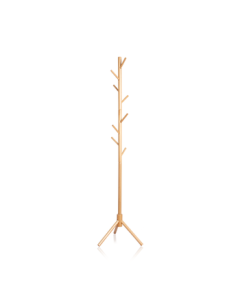 Wenna Coat Rack, Floor Standing Clothes Hanger, Solid Wood Coat Stand, Bedroom Balcony Clothing Rack, Natural Wood Tripod Style 3176