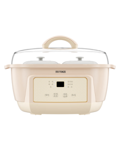 Skyline Electric Stew Pot, Double Boiler, Soup Pot, Baby Food Porridge Cooker, Health Bird's Nest Steamer, White Ceramic Inner Pot DGGD23A183BBW 1.8L