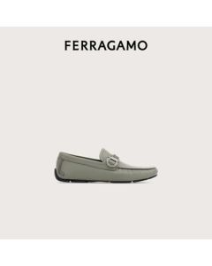 Ferragamo Men's Dark Gray Driving Shoes 0774658_3E _ Size 90/43 Gift for Boyfriend