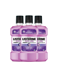 Listerine Essential Oil Antiseptic Mouthwash Multi-Protection with Alcohol for Fresh Breath 500ml*3 Bottles Reduces Bacteria