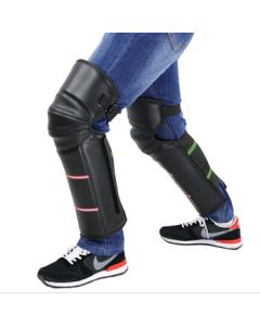 FMBZ Electric Bike Knee Pads Winter Warmth Bicycle Knee Leg Cover Thickened Fleece Windproof Coldproof Faux Fur PU Mid-Length 54cm