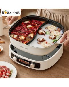 Bear (Bear) Dual-Pot Electric Hot Pot, 5-Minute 30-Second Rapid Boil Multi-Purpose Electric Cooking Pot, Multi-Functional Split-Type Household Electric Heating Pot, Hot Pot D60J1 6.5L