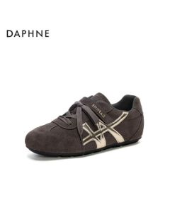Daphne Retro German Training Shoes Women's New Autumn Casual Sneakers with Inner Heel Lift - Grey Gold Size 40