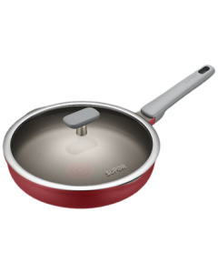 SUPOR Flat Pan with Red Dot Titanium Non-Stick Frying Pan, Corrosion-Resistant/High-Temperature Resistant/Non-Stick NJ28WA4 28cm