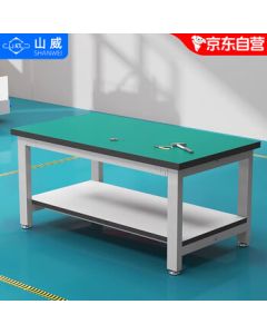 Shanwei Heavy-Duty Anti-Static Workbench with Double Drawers, Mobile Factory Worktable for Assembly Line and Laboratory Use