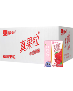 Mengniu Mini Real Fruit Grain Milk 125ml*36 Boxes Strawberry Flavor Fruit Grain Beverage Children's Breakfast Milk Mid-Autumn Festival Gift Box