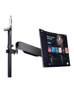 Zhiercheng 17-32 Inch Under Desk Monitor Mount, Flip or Standard Installation Adjustable Arm, Clamp-on Desk Mount for Computer Screen, No Drilling Required, Desktop Riser for Dorm or Office