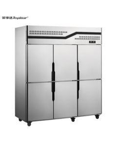 Royalstar Six-Door Commercial Refrigerator Dual-Temperature Vertical Kitchen Freezer Six-Door Back Kitchen Fridge 201 Copper Tube Electric Heating Premium Upgrade Model CFS-60N6(HB)