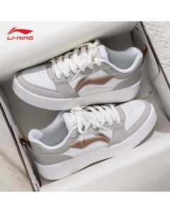 Li Ning Classic Women's Sneakers - Retro Low-Top Chunky Sole Platform Shoes, Versatile Casual White Sneakers for All Seasons
