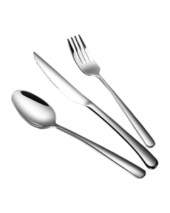 Suncha Stainless Steel Steak Knife Fork Spoon Set - Extra Thick and Long Dinner Knife, Spoon, Fork 3-Piece Cutlery Combo