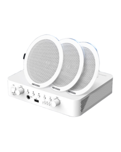 Hikvision Ceiling Speaker Set Bluetooth Amplifier for Home Background Music, Store, Mall, Supermarket Public Address System, Embedded Speaker, Hidden Ceiling Mount Sound System