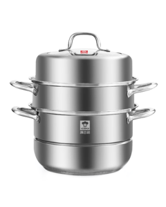 Kangbach 304 Stainless Steel Triple-Layer Steamer Pot with Multi-Layer Bottom, Multi-Functional 32cm Pot, Compatible with Gas Stoves