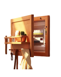 Jiayi Wooden Wall-Mounted Shelf for Electric Meter Cover, Horizontal Decorative Panel