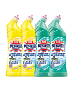 Kao No-Scrub Toilet Cleaner 500ml*4, Imported Toilet Bowl Cleaning Liquid, Fresh Scent & Odor Eliminator