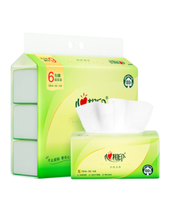 Heartex Facial Tissue, Tea Whisper Series, 3-Ply, 130 Sheets * 6 Packs, Carry Pack (New & Old Packaging Alternating)