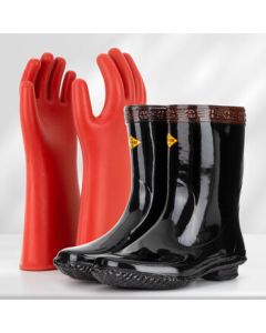 Jinbu'an 20kV Insulated Rain Boots 12kV Insulated Gloves Rubber Electrician Safety Set Size 42 BL-108TZ