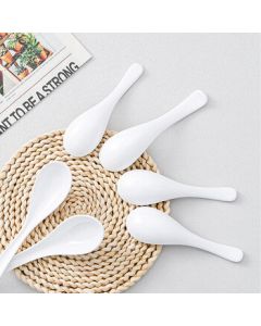 JIACHI Melamine Spoon, Commercial Soup Spoon, Small Imitation Porcelain Spoon, Tableware, Sold in Sets of 30